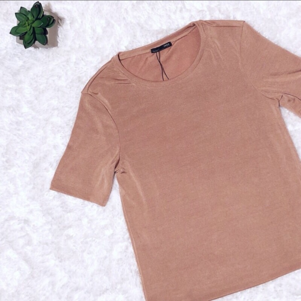 NWOT ZARA Silky Mauve Top